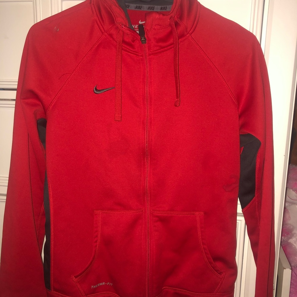 Red Nike jacket really cute !🥰
